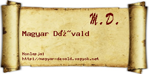 Magyar Dévald névjegykártya
